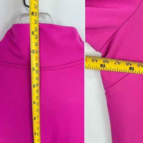 Apana Shirt Top Women’s Large Pink Yoga Long Sleeve Thumb Holes 3/4 Zip - Picture 9 of 16